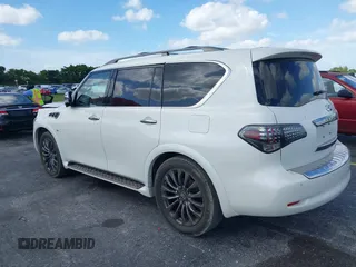 2016 Infiniti QX80 with VIN JN8AZ2NE6G9125296, listed as a IAAI auction lot 40869127 with 96,998 mi miles. Bid and sale history available at carsss.com. Image 3.