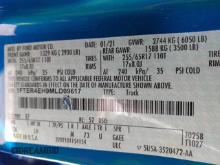 2021 Ford Ranger XL z VIN 1FTER4EH9MLD09617, wystawiony jako IAAI lot #41855801 z przebiegiem 27 330 mil mil oraz . Historia ofert i sprzedaży dostępna na DreamBid. Obrazek 9.