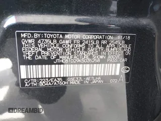 2019 Lexus IS with VIN JTHC81D29K5035258, listed as a IAAI auction lot 41907785 with 51,201 mi miles. Bid and sale history available at carsss.com. Image 9.