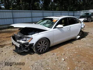 2013 Audi A6 Premium Plus with VIN WAUGFAFC3DN137055, listed as a Copart auction lot 58819435 with 128,493 mi miles and Salvage title. Bid and sale history available at DreamBid. Image 1.