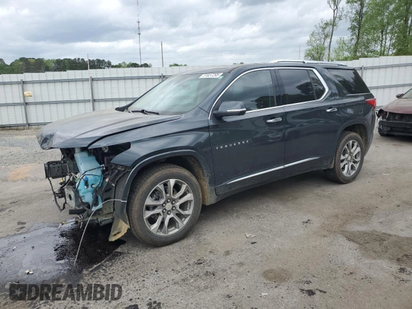 2021 Chevrolet Traverse Premier with VIN 1GNERKKW4MJ163718, listed as a Copart auction lot 51837295 with 126,247 mi miles and Salvage title. Bid and sale history available at DreamBid. Image 1.