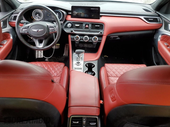 2023 Genesis G70 3.3T with VIN KMTG54TEXPU110976, listed as a Copart auction lot 71400134 with 22,958 mi miles and Salvage Title. Bid and sale history available at carsss.com. Image 8.