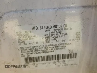 2019 Ford Edge SEL with VIN 2FMPK3J92KBB00766, listed as a Copart auction lot 46749035 with 66,144 mi miles and Salvage title. Bid and sale history available at DreamBid. Image 15.