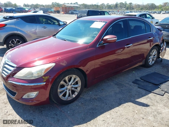 2012 Hyundai Genesis 3.8L with VIN KMHGC4DD4CU176486, listed as a IAAI auction lot 41674122 with 148,085 mi miles. Bid and sale history available at carsss.com. Image 17.