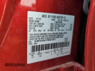 2023 Ford Mustang Mach-E Premium with VIN 3FMTK3SU1PMA70571, listed as a Copart auction lot 46872205 with Not Provided miles and Clean Title. Bid and sale history available at DreamBid. Image 12.