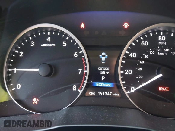 2014 Lexus ES 350 with VIN JTHBK1GG6E2087733, listed as a IAAI auction lot 41872498 with 191,347 mi miles. Bid and sale history available at carsss.com. Image 7.