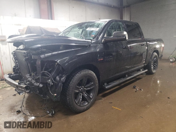 2017 Ram 1500 Sport z VIN 1C6RR7MT0HS755148, wystawiony jako Copart lot #46077115 z przebiegiem 74 061 mil mil oraz Szkoda całkowita • Salvage title. Historia ofert i sprzedaży dostępna na DreamBid. Obrazek 1.