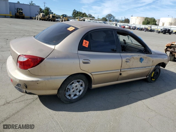 2002 Kia Rio with VIN KNADC123826190150, listed as a Copart auction lot 52949735 with 139,234 mi miles and Clean Title. Bid and sale history available at carsss.com. Image 3.