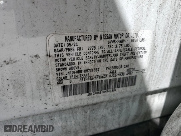 2024 Nissan ARIYA Engage+ z VIN JN1DF0BB1RM741894, wystawiony jako Copart lot #56970265 z przebiegiem 10 101 mil mil oraz Szkoda całkowita • Salvage title. Historia ofert i sprzedaży dostępna na DreamBid. Obrazek 14.