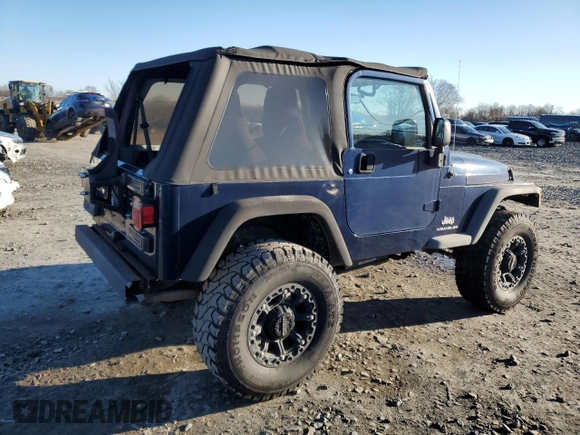 2005 Jeep Wrangler SE with VIN 1J4FA29S95P370542, listed as a Copart auction lot 85571924 with 105,465 mi miles and Salvage Title. Bid and sale history available at carsss.com. Image 3.