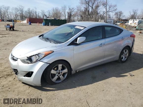 2013 Hyundai Elantra Limited with VIN 5NPDH4AE7DH195812, listed as a Copart auction lot 48744385 with 120,567 mi miles and Salvage Title. Bid and sale history available at DreamBid. Image 1.