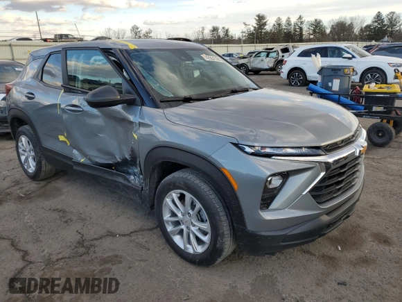 2024 Chevrolet TrailBlazer LS with VIN KL79MNSL8RB197689, listed as a Copart auction lot 42964705 with 22,110 mi miles and Salvage Title. Bid and sale history available at DreamBid. Image 4.