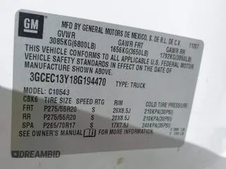 2008 Chevrolet Silverado 1500 with VIN 3GCEC13Y18G194470, listed as a IAAI auction lot 42175368 with 316,159 mi miles and . Bid and sale history available at DreamBid. Image 9.