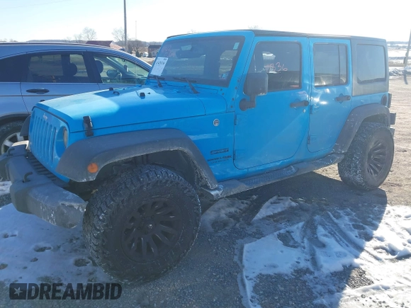 2018 Jeep Wrangler JK Unlimited Sport with VIN 1C4BJWDG6JL824178, listed as a IAAI auction lot 41420336 with 77,816 mi miles. Bid and sale history available at carsss.com. Image 2.