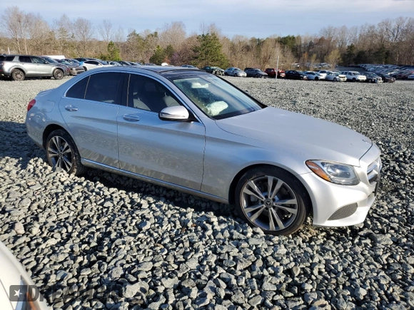 2017 Mercedes-Benz C 300 with VIN 55SWF4KB0HU224671, listed as a Copart auction lot 50299005 with 70,838 mi miles and Salvage Title. Bid and sale history available at carsss.com. Image 4.