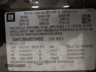 2014 GMC Terrain SLE with VIN 2GKFLVEK4E6184662, listed as a IAAI auction lot 41705604 with 185,294 mi miles. Bid and sale history available at carsss.com. Image 9.