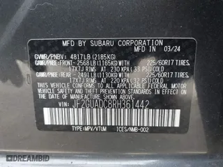 2024 Subaru Crosstrek Premium with VIN JF2GUADC8RH361442, listed as a IAAI auction lot 42004418 with 9,764 mi miles. Bid and sale history available at carsss.com. Image 9.