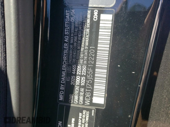 2005 Mercedes-Benz CLK 500 z VIN WDBTJ75J55F122201, wystawiony jako Copart lot #75910714 z przebiegiem 122 599 mil mil oraz Czysty tytuł • Clean title. Historia ofert i sprzedaży dostępna na DreamBid. Obrazek 12.