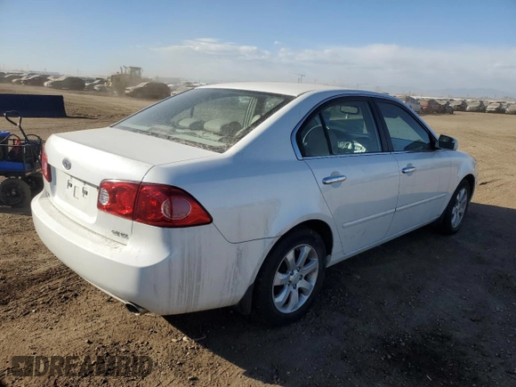 2007 Kia Optima EX with VIN KNAGE124075130358, listed as a Copart auction lot 44270255 with 120,132 mi miles and Salvage Title. Bid and sale history available at carsss.com. Image 3.