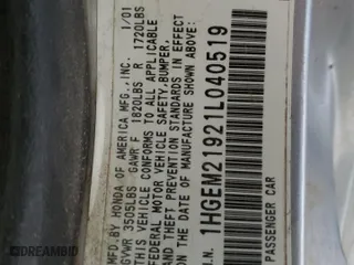 2001 Honda Civic EX with VIN 1HGEM21921L040519, listed as a Copart auction lot 52630005 with 0 mi miles and Salvage Title. Bid and sale history available at carsss.com. Image 14.