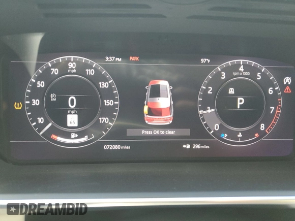 2019 Land Rover Range Rover z VIN SALGS2RE3KA547742, wystawiony jako Copart lot #56717635 z przebiegiem 72 080 mil mil oraz Szkoda całkowita • Salvage title. Historia ofert i sprzedaży dostępna na DreamBid. Obrazek 9.