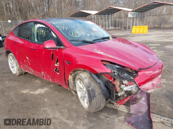 2023 Tesla Model Y Long Range with VIN 7SAYGDEE7PF672887, listed as a IAAI auction lot 41744398 with Not Provided miles. Bid and sale history available at carsss.com. Image 1.