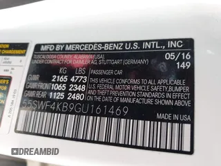 2016 Mercedes-Benz C 300 Luxury with VIN 55SWF4KB9GU161469, listed as a IAAI auction lot 42510686 with 100,853 mi miles and . Bid and sale history available at DreamBid. Image 9.