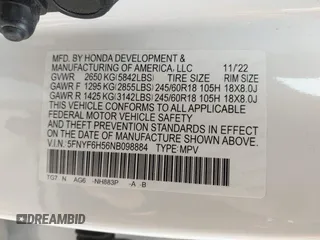 2022 Honda Pilot EX-L с VIN 5FNYF6H56NB098884, выставлен на аукционе IAAI как лот 41924421 с пробегом 68 868 миль миль и . История ставок и продаж доступна на DreamBid. Изображение 9.