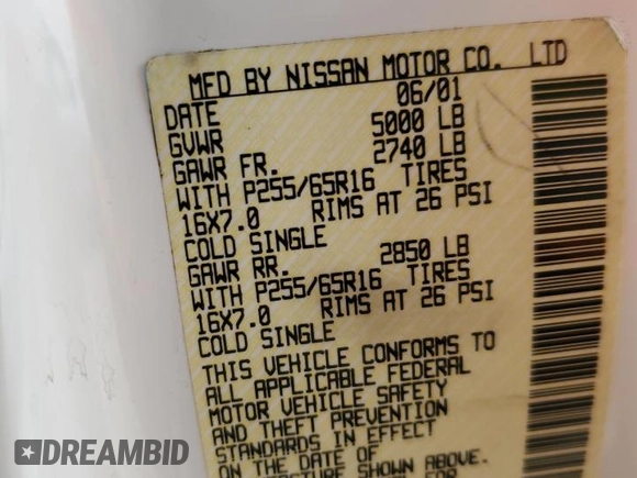 2001 Nissan Xterra XE with VIN 5N1ED28T71C595011, listed as a Copart auction lot 83204354 with Not Provided miles and Salvage Title. Bid and sale history available at DreamBid. Image 13.