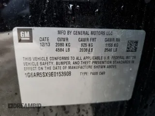 2014 Cadillac CTS Luxury RWD with VIN 1G6AR5SX9E0153908, listed as a Copart auction lot 47786675 with 157,989 mi miles and Salvage Title. Bid and sale history available at carsss.com. Image 12.