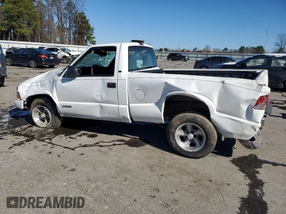 1998 Chevrolet S-10 with VIN 1GCCS1445WK146319, listed as a Copart auction lot 46377795 with 0 mi miles and Salvage Title. Bid and sale history available at carsss.com. Image 2.