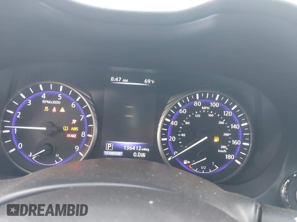 2014 Infiniti Q50 Premium with VIN JN1BV7AP3EM681742, listed as a IAAI auction lot 40342929 with 136,412 mi miles. Bid and sale history available at carsss.com. Image 7.