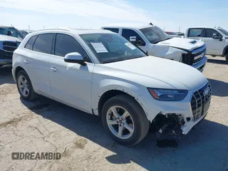 2023 Audi Q5 Premium with VIN WA1ABAFYXP2063195, listed as a IAAI auction lot 41618346 with 9,929 mi miles. Bid and sale history available at carsss.com. Image 1.