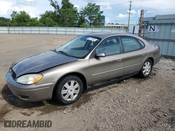 2005 Ford Taurus SEL with VIN 1FAFP56U25A287362, listed as a Copart auction lot 62753335 with 155,036 mi miles and Salvage title. Bid and sale history available at DreamBid. Image 1.