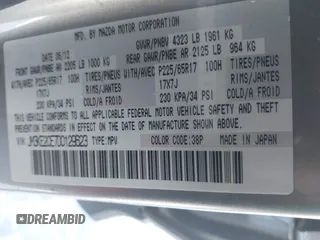 2013 Mazda CX-5 Touring with VIN JM3KE2CE7D0129623, listed as a IAAI auction lot 41344623 with 147,025 mi miles. Bid and sale history available at carsss.com. Image 9.