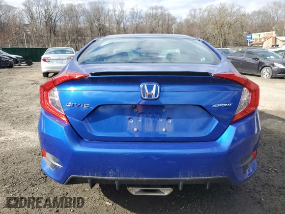 2019 Honda Civic Sedan Sport with VIN 2HGFC2F84KH536508, listed as a Copart auction lot 49632985 with 41,012 mi miles and Salvage Title. Bid and sale history available at carsss.com. Image 6.