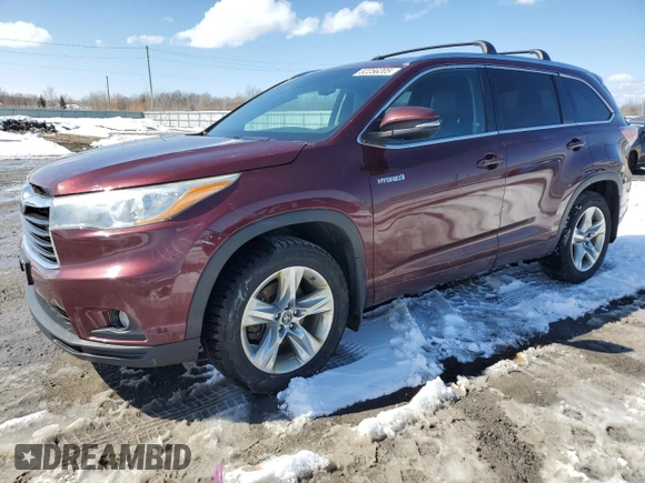 2016 Toyota Highlander Limited with VIN 5TDDCRFH0GS018564, listed as a Copart auction lot 52256205 with 230,211 mi miles and Clean title. Bid and sale history available at DreamBid. Image 1.