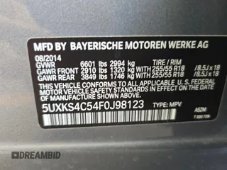 2015 BMW X5 xDrive35d z VIN 5UXKS4C54F0J98123, wystawiony jako Copart lot #58532125 z przebiegiem 182 322 mil mil oraz Czysty tytuł • Clean title. Historia ofert i sprzedaży dostępna na DreamBid. Obrazek 10.