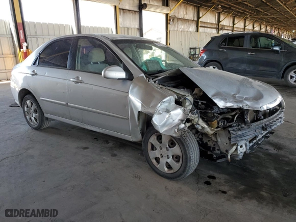 2008 Kia Spectra EX with VIN KNAFE122285579648, listed as a Copart auction lot 53661315 with 223,405 mi miles and Salvage Title. Bid and sale history available at carsss.com. Image 4.