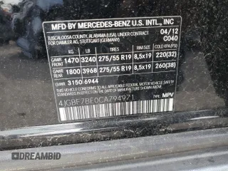 2012 Mercedes-Benz GL 450 z VIN 4JGBF7BE0CA794971, wystawiony jako Copart lot #56667215 z przebiegiem 191 881 mil mil oraz Szkoda całkowita • Salvage title. Historia ofert i sprzedaży dostępna na DreamBid. Obrazek 13.