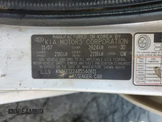 2008 Kia Spectra EX z VIN KNAFE122485540611, wystawiony jako Copart lot #56258515 z przebiegiem 197 475 mil mil oraz Szkody całkowita. Historia ofert i sprzedaży dostępna na DreamBid. Obrazek 12.