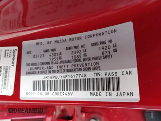 2023 Mazda 3 2.5 Turbo with VIN JM1BPBJY4P1617748, listed as a IAAI auction lot 42082128 with Not Provided miles and . Bid and sale history available at DreamBid. Image 9.