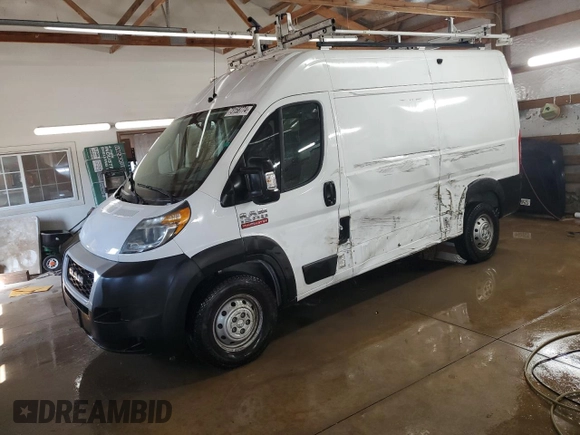 2021 Ram ProMaster Cargo with VIN 3C6LRVBG9ME520874, listed as a Copart auction lot 73158774 with 52,200 mi miles and Salvage Title. Bid and sale history available at carsss.com. Image 1.