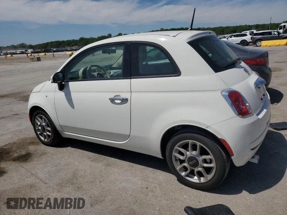 2015 FIAT 500 Pop with VIN 3C3CFFAR1FT501474, listed as a Copart auction lot 56697355 with 123,015 mi miles and Salvage title. Bid and sale history available at DreamBid. Image 2.
