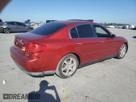 2003 Infiniti G35 w/Leather with VIN JNKCV51E83M017727, listed as a Copart auction lot 74471764 with 91,655 mi miles and Salvage Title. Bid and sale history available at DreamBid. Image 3.