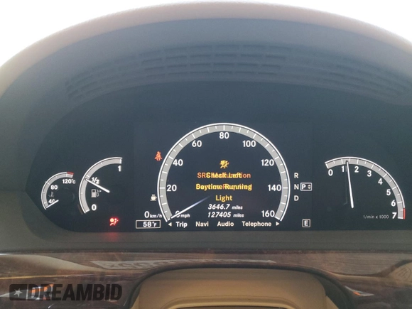 2013 Mercedes-Benz S-Class S 550 with VIN WDDNG7DB3DA503825, listed as a Copart auction lot 49843855 with 127,405 mi miles and Salvage Title. Bid and sale history available at carsss.com. Image 9.