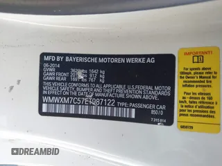 2014 MINI Hardtop S with VIN WMWXM7C57ET987122, listed as a IAAI auction lot 41780127 with 78,567 mi miles and . Bid and sale history available at DreamBid. Image 9.