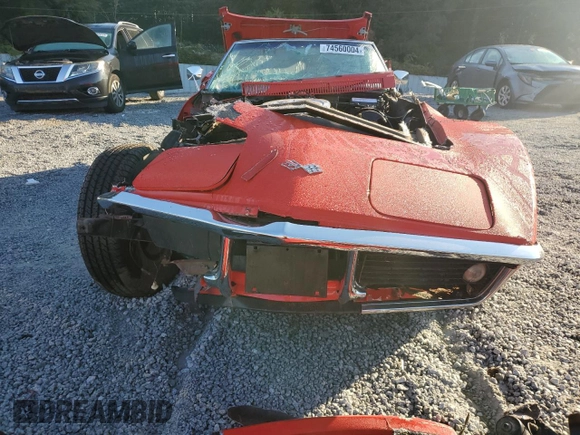 1968 Chevrolet Corvette z VIN 194678S402612, wystawiony jako Copart lot #74560004 z przebiegiem 60 409 mil mil oraz Szkoda całkowita • Salvage title. Historia ofert i sprzedaży dostępna na DreamBid. Obrazek 5.