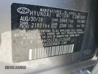 2020 Hyundai Elantra GT with VIN KMHH35LE9LU125005, listed as a Copart auction lot 65074364 with 30,770 mi miles and Salvage Title. Bid and sale history available at carsss.com. Image 12.