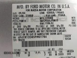 2005 Mazda B-Series 2WD Truck with VIN 4F4YR12D85PM01784, listed as a IAAI auction lot 41932706 with 183,610 mi miles. Bid and sale history available at carsss.com. Image 9.